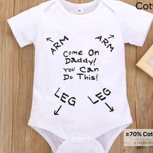 White Baby Onesie with Fun Text Design